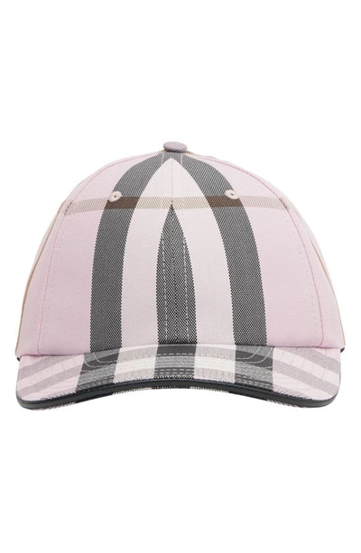 Shop Burberry Giant Check Baseball Cap In Pink Check