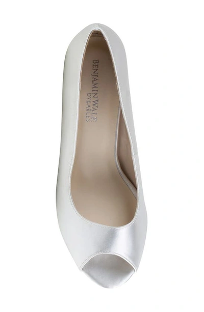 Touch Ups Nicole Peep Toe Wedge Pump In White Satin