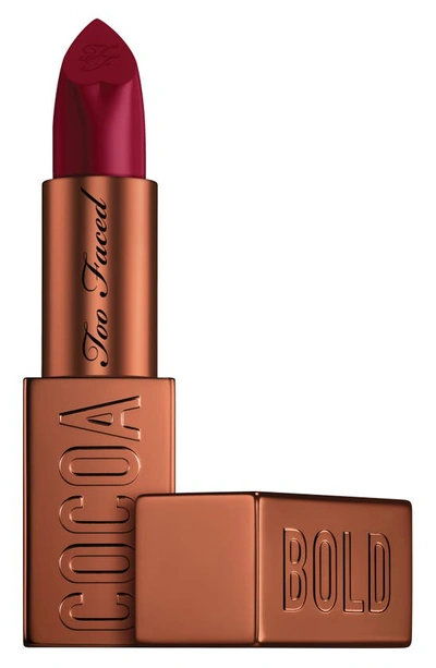 Too Faced Cocoa Bold Cream Lipstick Triple Fudge 0.11 oz / 3.3 G In Triple Fudge