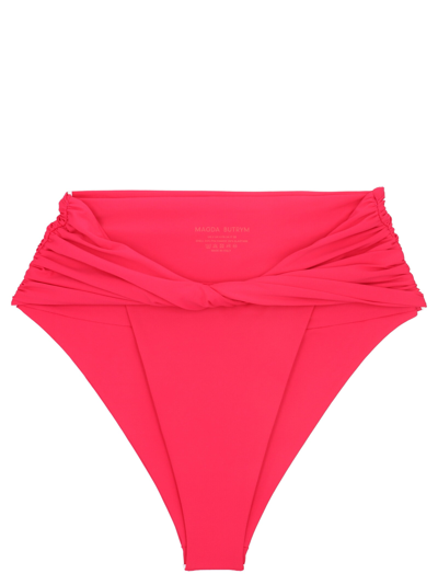 Shop Magda Butrym Twisted Bikini Briefs In Fuchsia