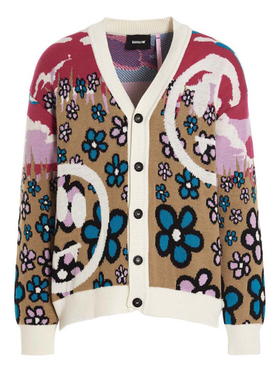 Shop Barrow Jacquard Pattern Cardigan In Multicolor