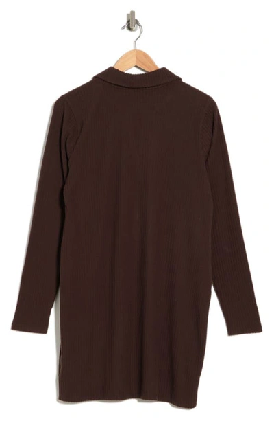 Shop Abound Long Sleeve Polo Knit Shirt Dress In Brown Java