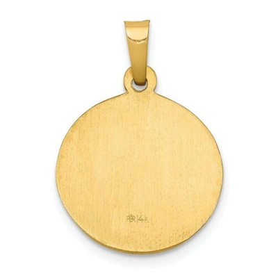 Pre-owned Goldia 14k Yellow Gold Polished St. John Baptist "pray For Us" Religious Medal Pendant