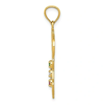 Pre-owned Goldia 14k Yellow Gold D/c Solid Casted Satin Italy Map Charm