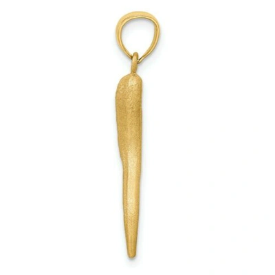 Pre-owned Accessories & Jewelry 14k Yellow Gold Diamond Cut Italian Horn Good Luck Charm Pendant For Necklace