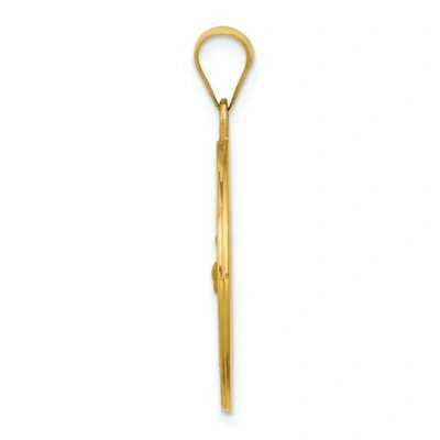 Pre-owned Goldia 14k Yellow Gold Polished St. Francis "pray For Us" Religious Medal Pendant