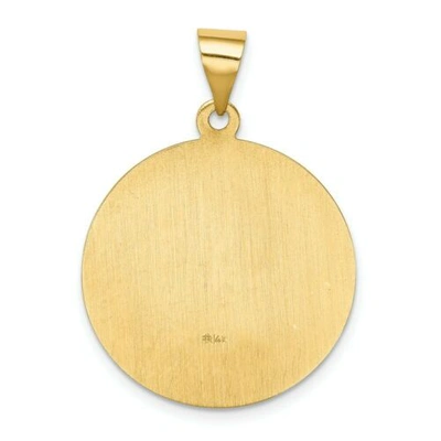 Pre-owned Goldia 14k Yellow Gold Polished St. Francis "pray For Us" Religious Medal Pendant