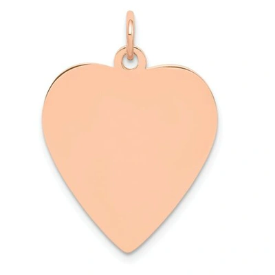 Pre-owned Goldia 14k Rose Gold Polished And Stamped Heart Disc Fancy Charm Pendant For Necklace In Pink