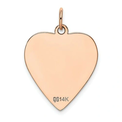 Pre-owned Goldia 14k Rose Gold Polished And Stamped Heart Disc Fancy Charm Pendant For Necklace In Pink