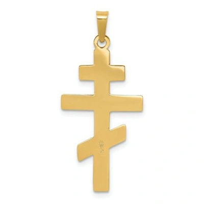 Pre-owned Goldia 14k Yellow Gold Solid Polished Casted Eastern Orthodox Cross Pendant