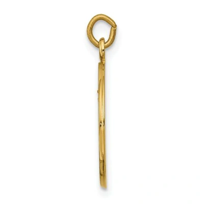 Pre-owned Goldia 14k Yellow Gold Our Lady Of Mount Carmel "pray For Us" Religious Medal Charm