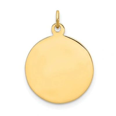 Pre-owned Goldia 14k Yellow Gold Our Lady Of Mount Carmel "pray For Us" Religious Medal Charm