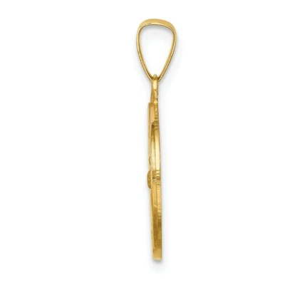 Pre-owned Goldia 14k Yellow Gold Polished St. Francis "pray For Us" Religious Medal Pendant
