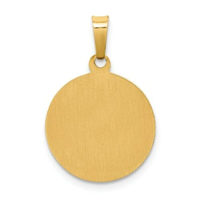 Pre-owned Goldia 14k Yellow Gold Polished St. Francis "pray For Us" Religious Medal Pendant
