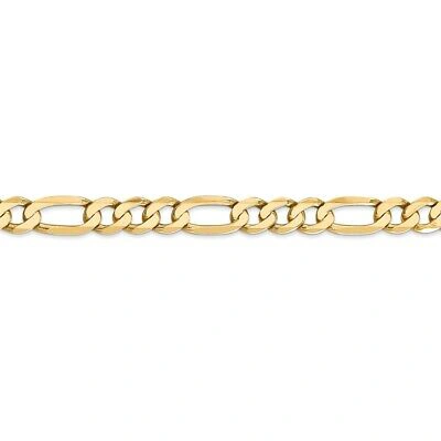 Pre-owned Superdealsforeverything Real 14kt Yellow Gold 22 Inch 7mm Flat Figaro With Lobster Clasp Chain; 22 Inch