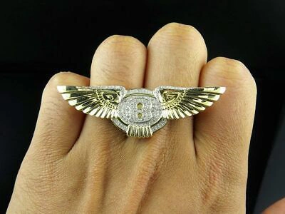 Pre-owned Nsg Baguette Fancy Ring 3 Ct Genuine Moissanite For Men's 925 Silver In White