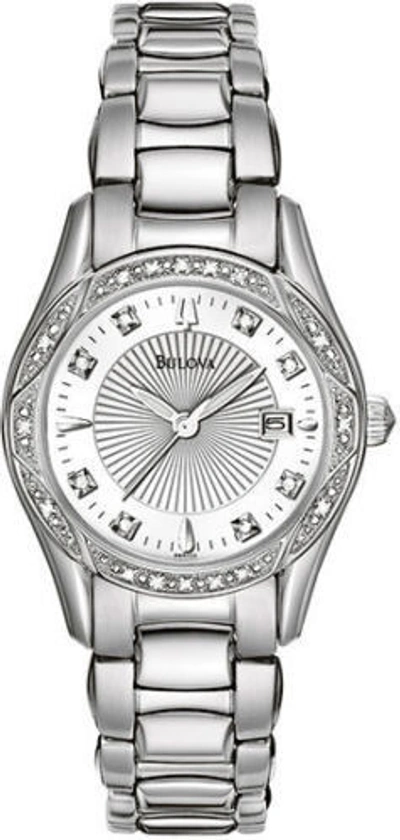 Pre-owned Bulova 96r133 Diamond Anabar Mother-of-pearl Dial Women's Watch Great Gift