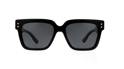Pre-owned Gucci Square Sunglasses Gg1084s-001 Black Frame Gray Lenses Uv Protection