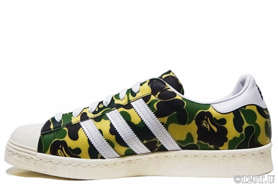 Pre-owned Adidas Originals Bape X Adidas Superstar 80s Bape Abc Camo Green Gz8981 Size 8.5-11