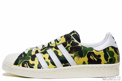 Pre-owned Adidas Originals Bape X Adidas Superstar 80s Bape Abc Camo Green Gz8981 Size 8.5-11