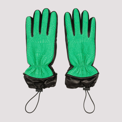Shop Bottega Veneta Drawstring Gloves In Multi