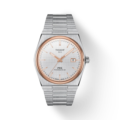天梭(TISSOT)瑞士手表PRX系列钢带石英表男手表全自动机械机芯商务男士进口机械表男腕表