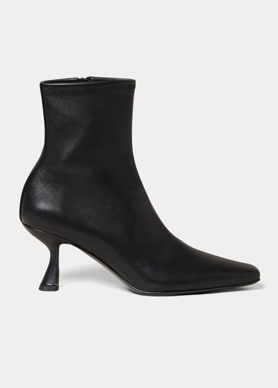 Shop Loeffler Randall Lambskin Kitten-heel Booties In Black