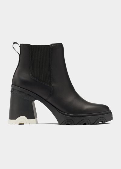 Shop Sorel Brex Leather Chelsea Ankle Boots In Black