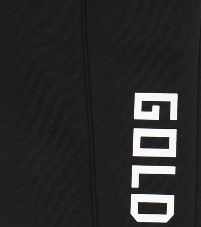 Shop Golden Goose Logo Cotton-blend Jersey Sweatpants In Black/white