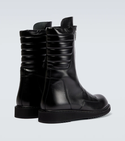 Shop Rick Owens Basket Creeper Leather Boots In Black