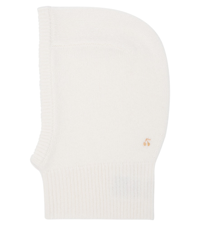 Shop Bonpoint Embroidered Cashmere Hat In Blanc Lait