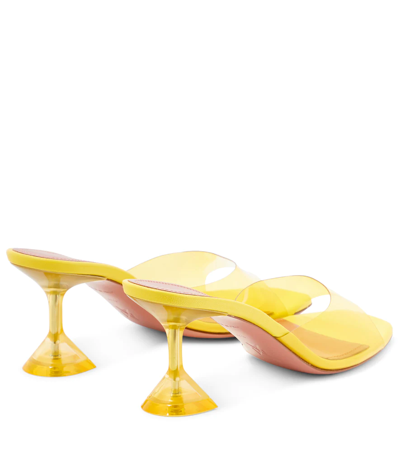 Amina Muaddi Lupita Glass Pvc And Leather Mules In Yellow