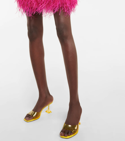 Amina Muaddi Lupita Glass Pvc And Leather Mules In Yellow