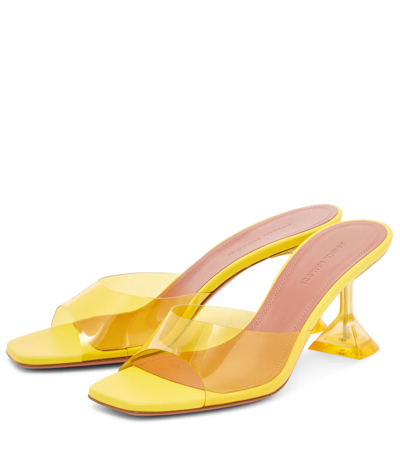 Shop Amina Muaddi Lupita Pvc Mules In Yellow