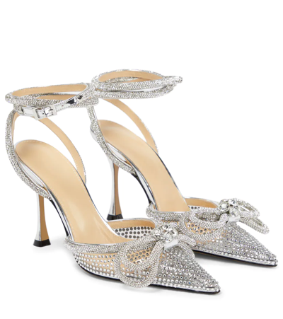 Shop Mach & Mach Double Bow Embellished Pvc Pumps In Crystalized