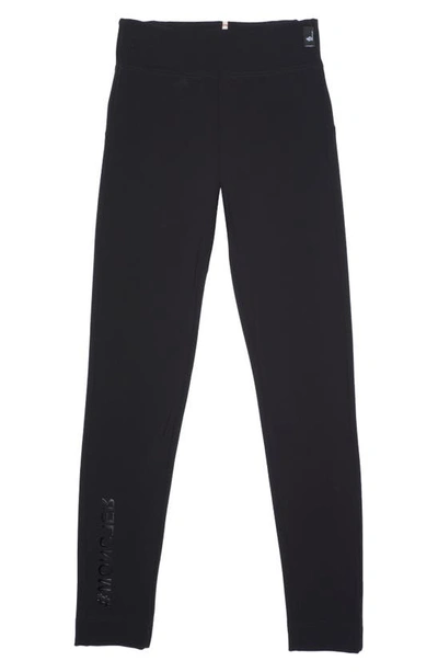Shop Moncler Technical Jersey Leggings In Black