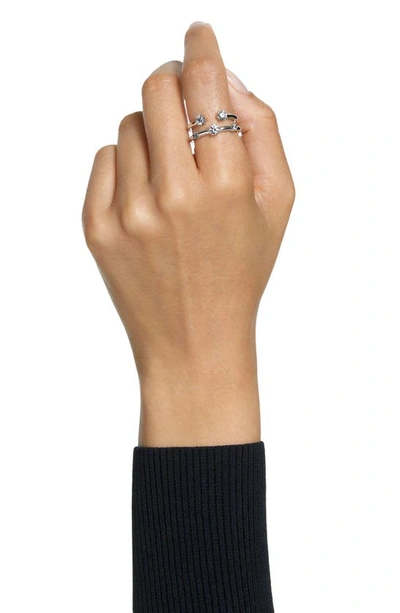 Shop Swarovski Set Of 2 Constella Rings In Silver