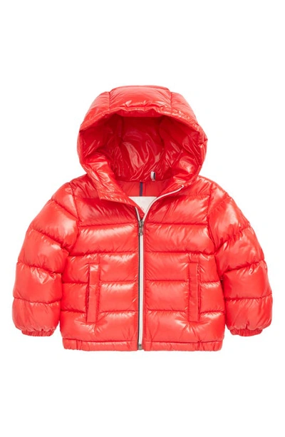 Shop Moncler Kids' New Aubert Hooded Down Jacket In Red
