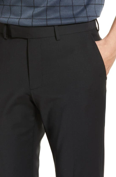 Shop Open Edit Solid Extra Trim Wool Blend Trousers In Black