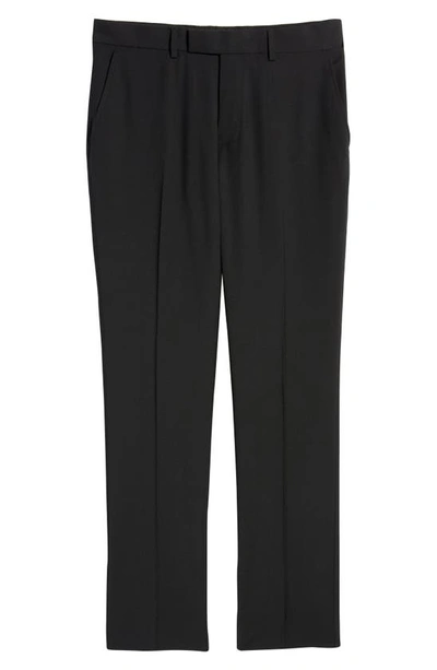 Shop Open Edit Solid Extra Trim Wool Blend Trousers In Black