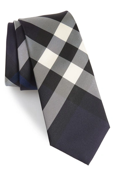 Shop Burberry Manston Exploded Check Silk Tie In Blue