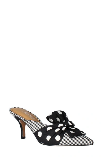 Shop J. Reneé Mianna Kitten Heel Pointed Toe Mule In Black/ White Polka/ Gingham