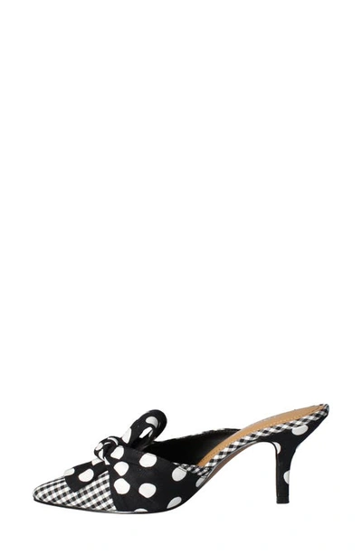 J. Reneé Mianna Pointed Toe Mule In Black/ White Polka/ Gingham