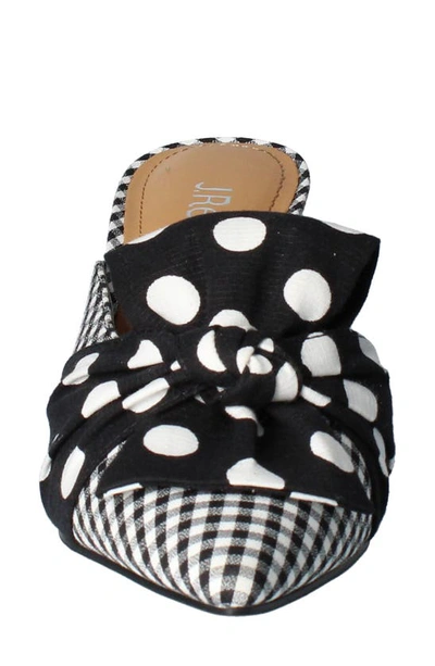 J. Reneé Mianna Pointed Toe Mule In Black/ White Polka/ Gingham