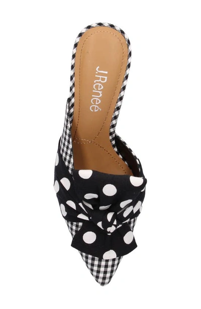 J. Reneé Mianna Pointed Toe Mule In Black/ White Polka/ Gingham