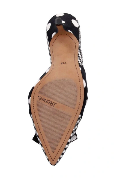 J. Reneé Mianna Pointed Toe Mule In Black/ White Polka/ Gingham
