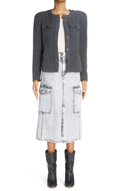 Shop Isabel Marant Étoile Nelly Wool Blend Cardigan In Anthracite
