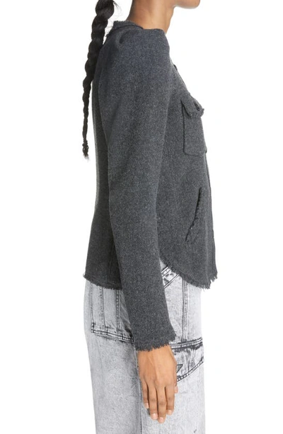 Shop Isabel Marant Étoile Nelly Wool Blend Cardigan In Anthracite