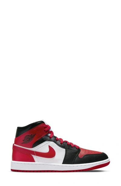 Shop Jordan Air  1 Mid Sneaker In Black/ Fire Red/ White