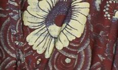 Shop Ulla Johnson Ren Floral Print Ruffle Peplum Blouse In Heliotrope
